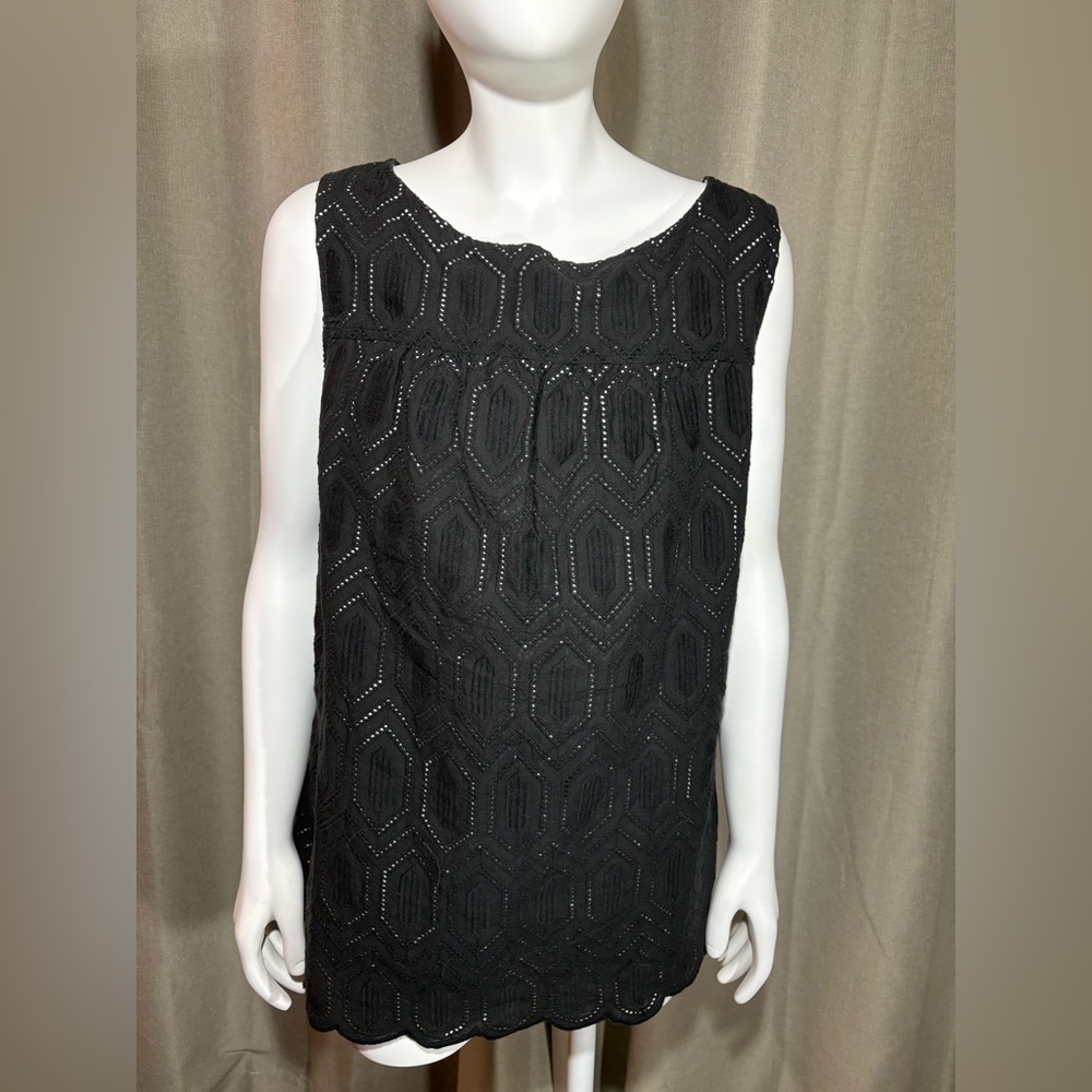 Charter Club Black Sleeveless Tank Top